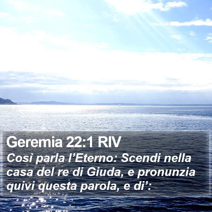 Geremia 22:1 RIV Bible Study