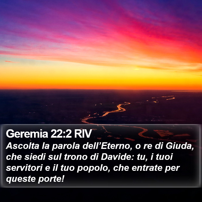 Geremia 22:2 RIV Bible Study