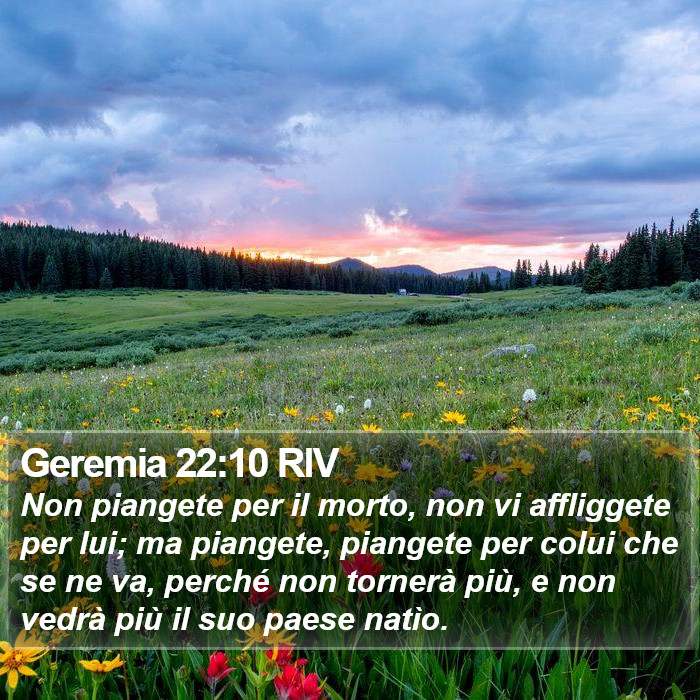 Geremia 22:10 RIV Bible Study