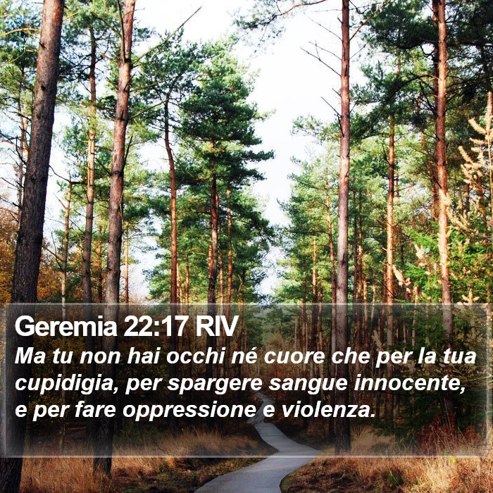 Geremia 22:17 RIV Bible Study