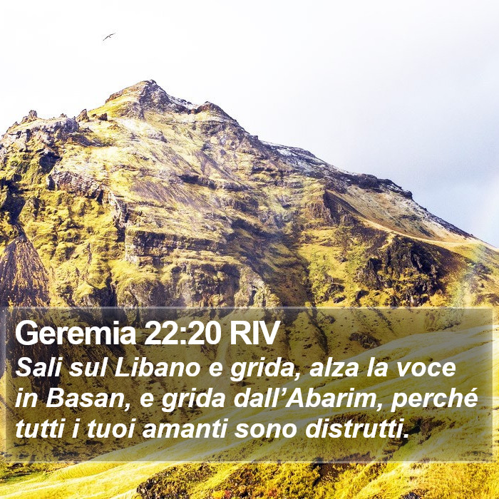 Geremia 22:20 RIV Bible Study