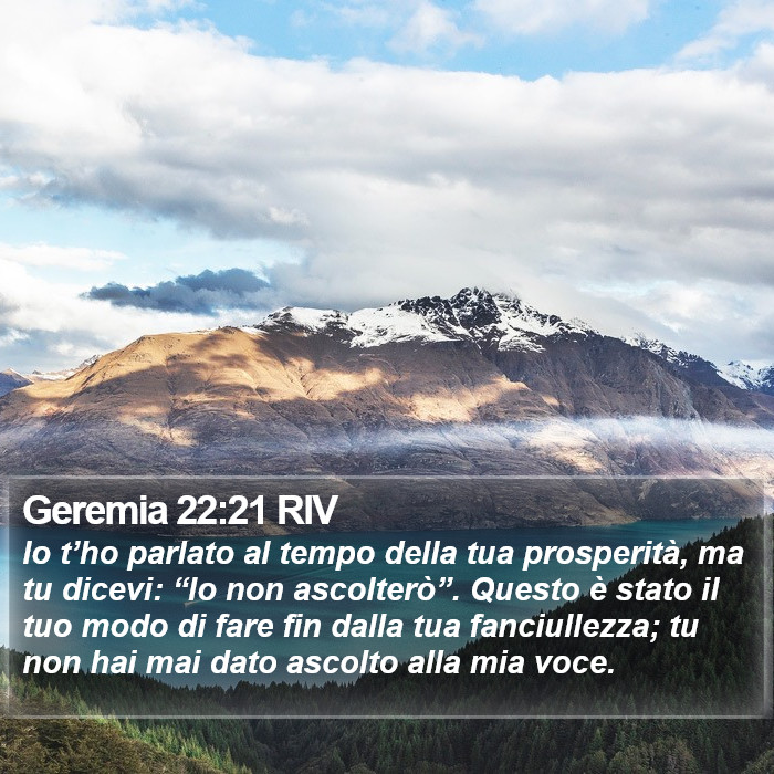 Geremia 22:21 RIV Bible Study