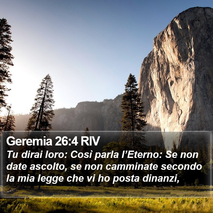 Geremia 26:4 RIV Bible Study