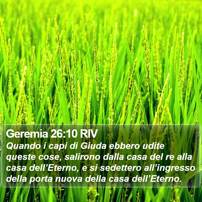 Geremia 26:10 RIV Bible Study