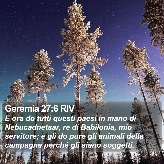 Geremia 27:6 RIV Bible Study