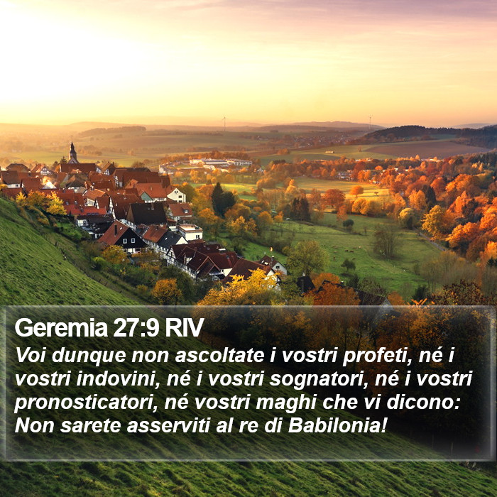 Geremia 27:9 RIV Bible Study