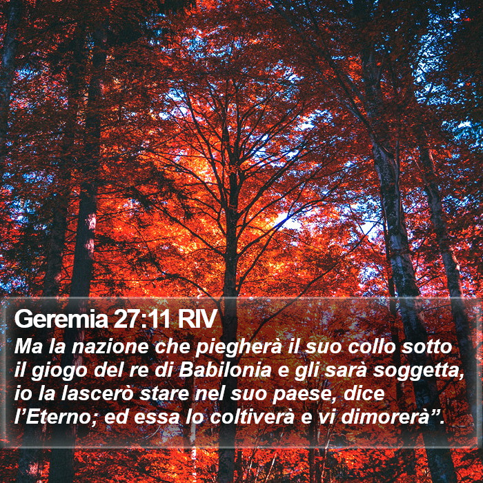 Geremia 27:11 RIV Bible Study