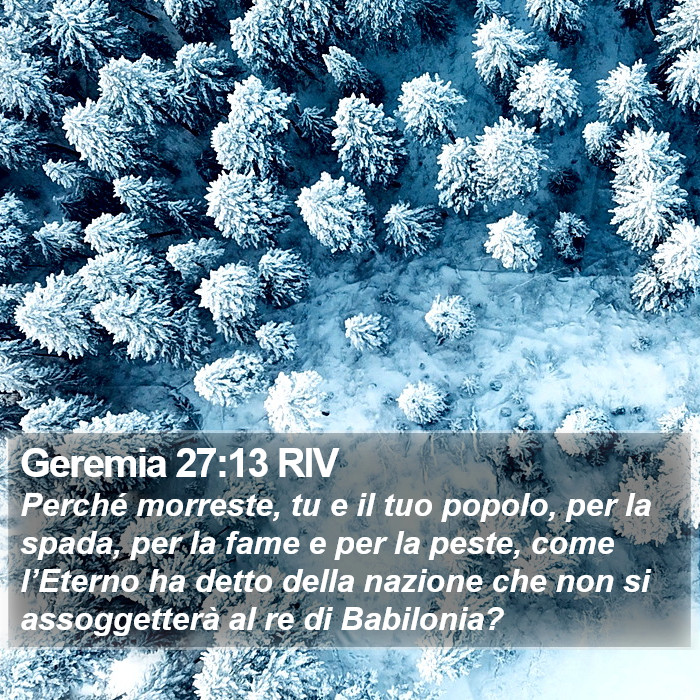 Geremia 27:13 RIV Bible Study