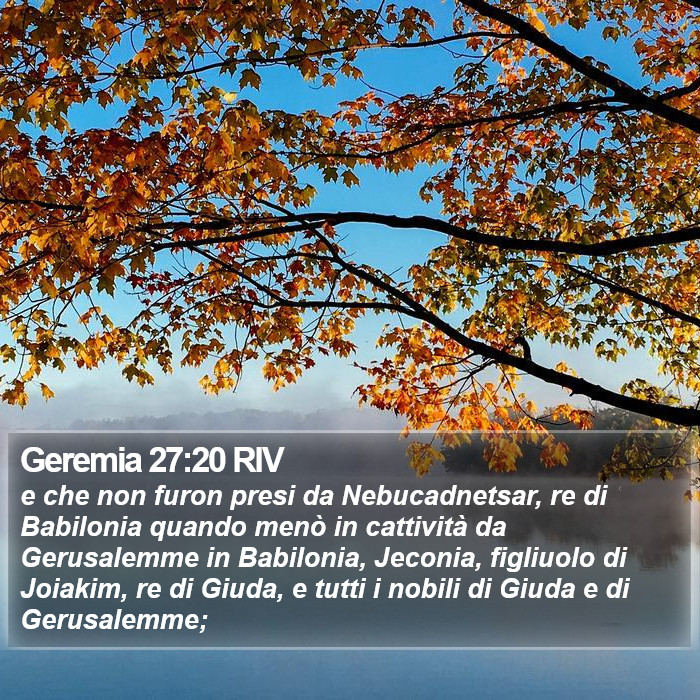 Geremia 27:20 RIV Bible Study