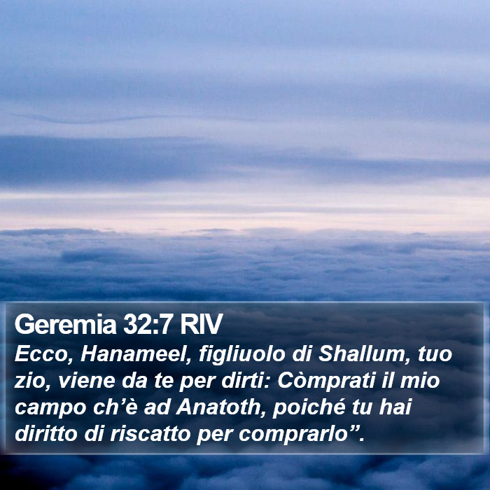 Geremia 32:7 RIV Bible Study