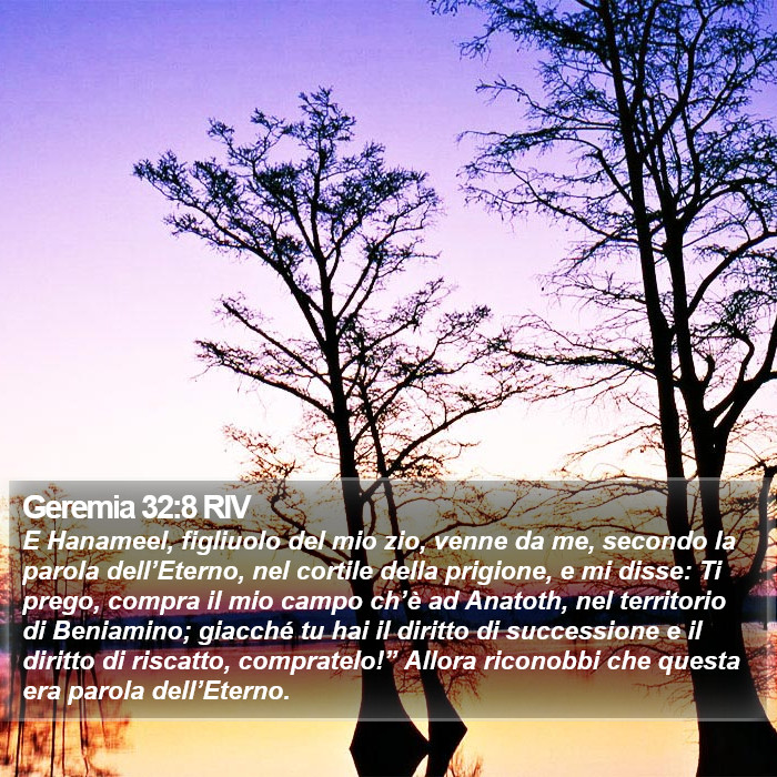 Geremia 32:8 RIV Bible Study