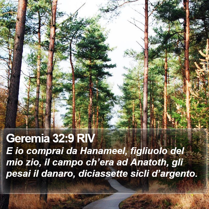 Geremia 32:9 RIV Bible Study