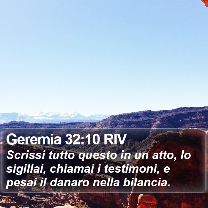 Geremia 32:10 RIV Bible Study