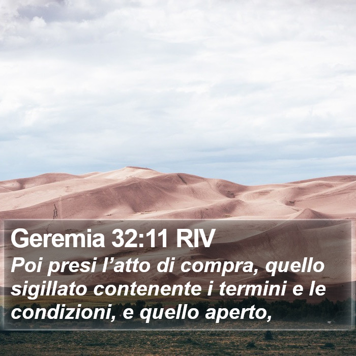 Geremia 32:11 RIV Bible Study