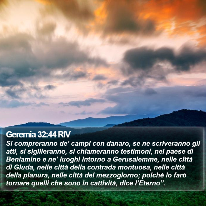 Geremia 32:44 RIV Bible Study