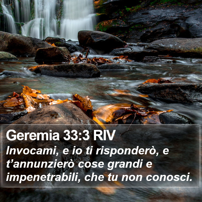 Geremia 33:3 RIV Bible Study