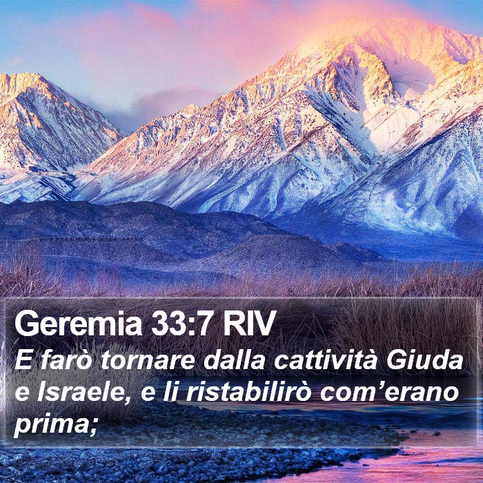 Geremia 33:7 RIV Bible Study