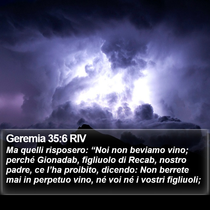 Geremia 35:6 RIV Bible Study