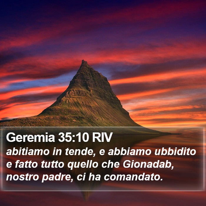 Geremia 35:10 RIV Bible Study
