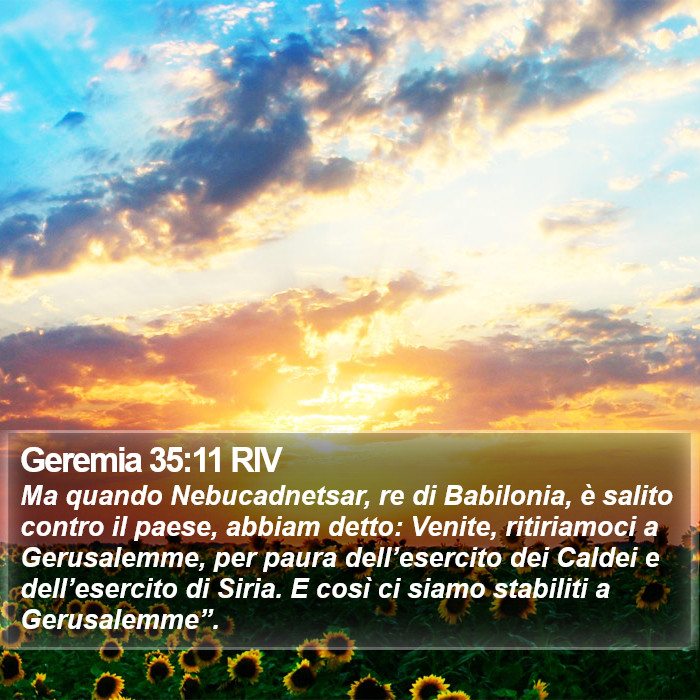 Geremia 35:11 RIV Bible Study