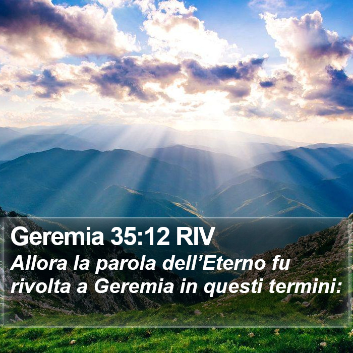 Geremia 35:12 RIV Bible Study