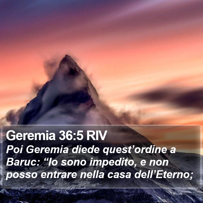 Geremia 36:5 RIV Bible Study