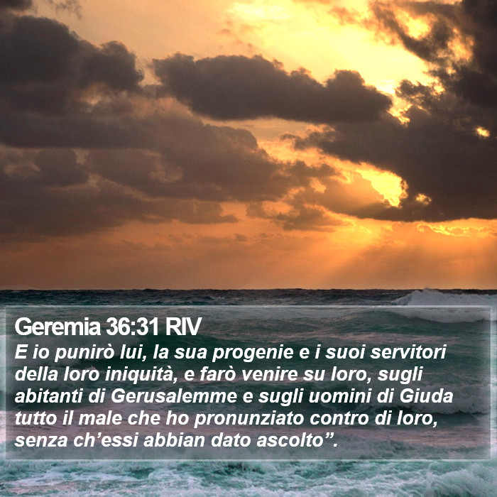 Geremia 36:31 RIV Bible Study