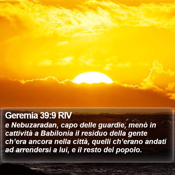 Geremia 39:9 RIV Bible Study