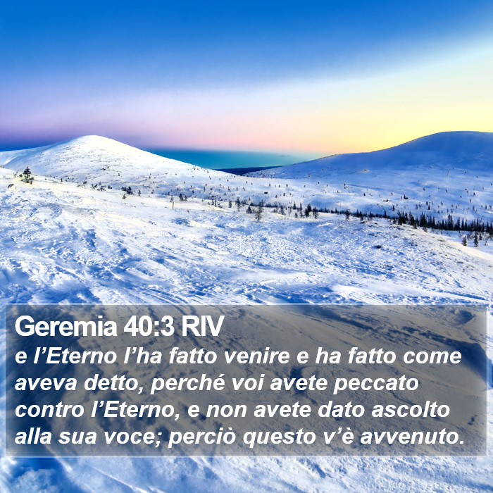 Geremia 40:3 RIV Bible Study
