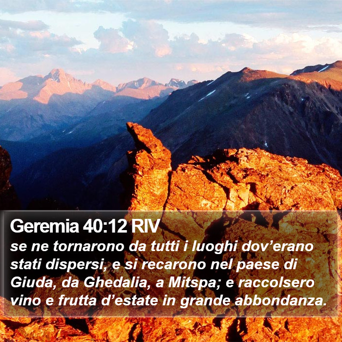 Geremia 40:12 RIV Bible Study