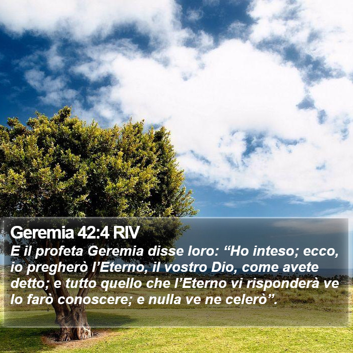 Geremia 42:4 RIV Bible Study