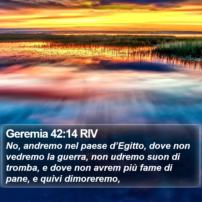 Geremia 42:14 RIV Bible Study