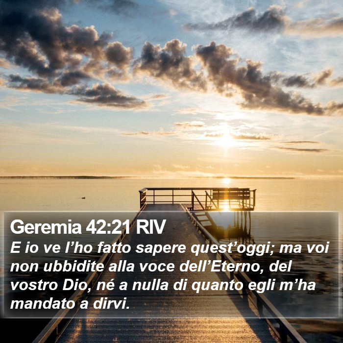 Geremia 42:21 RIV Bible Study