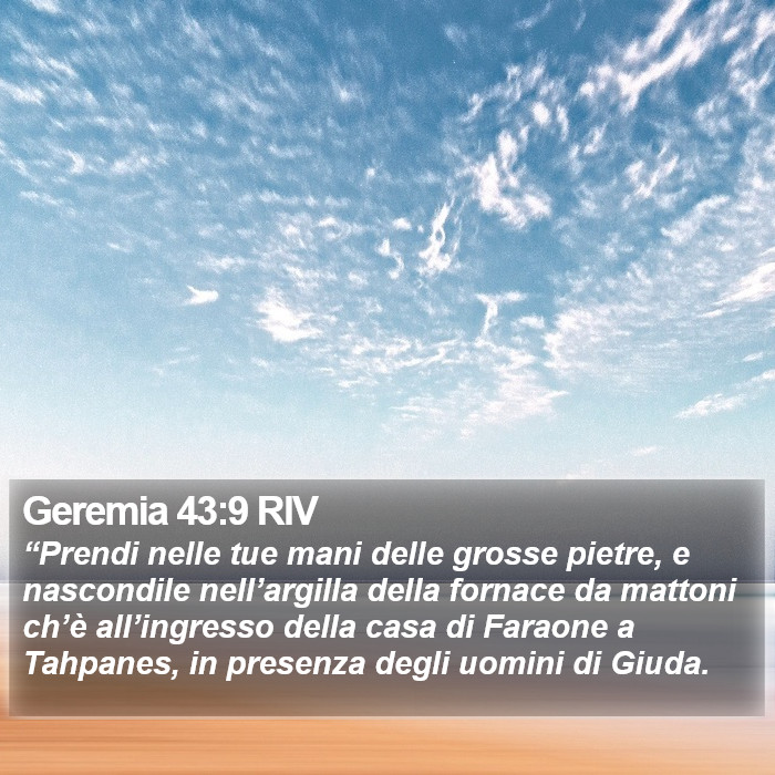 Geremia 43:9 RIV Bible Study