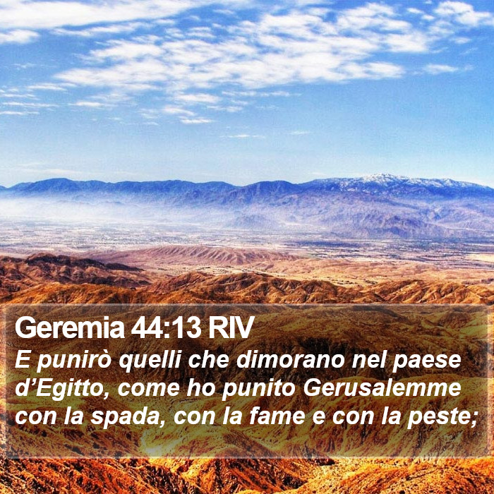 Geremia 44:13 RIV Bible Study