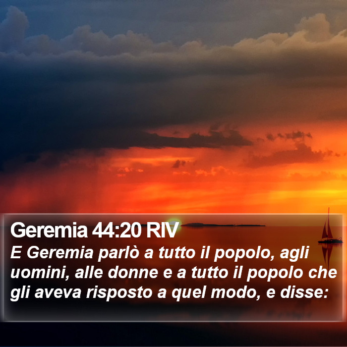 Geremia 44:20 RIV Bible Study