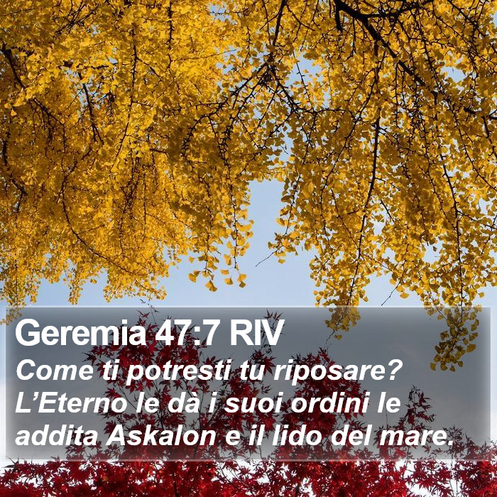Geremia 47:7 RIV Bible Study