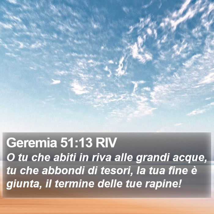 Geremia 51:13 RIV Bible Study
