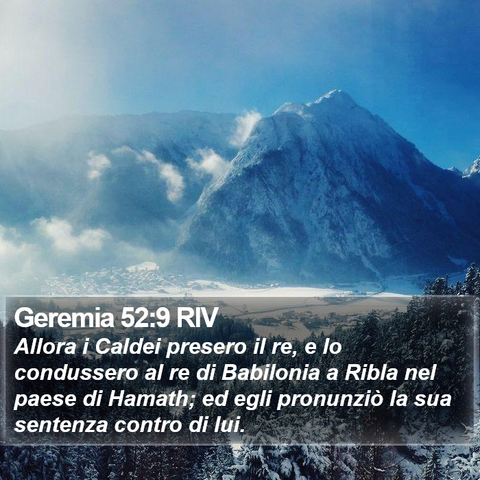 Geremia 52:9 RIV Bible Study