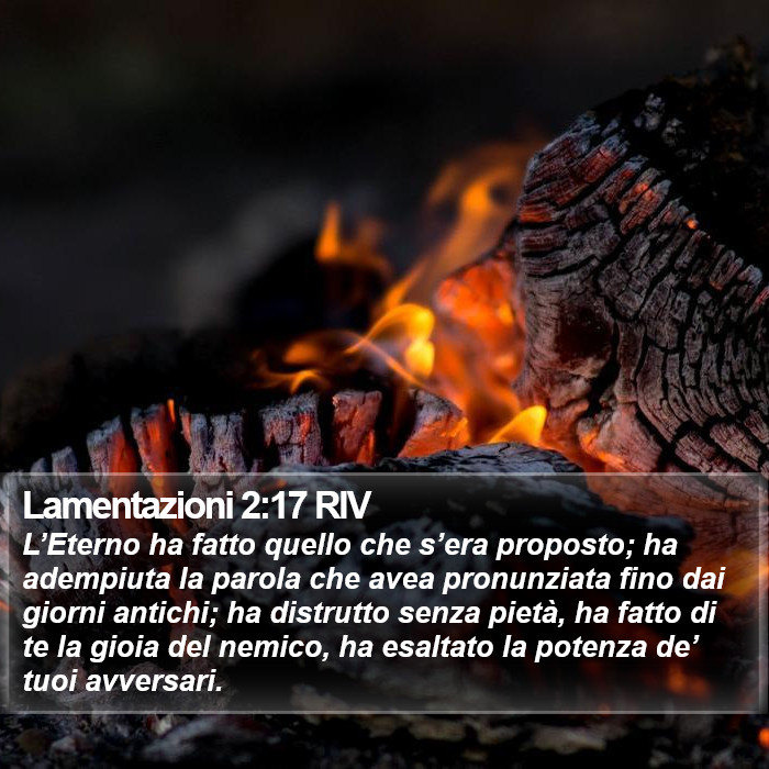 Lamentazioni 2:17 RIV Bible Study