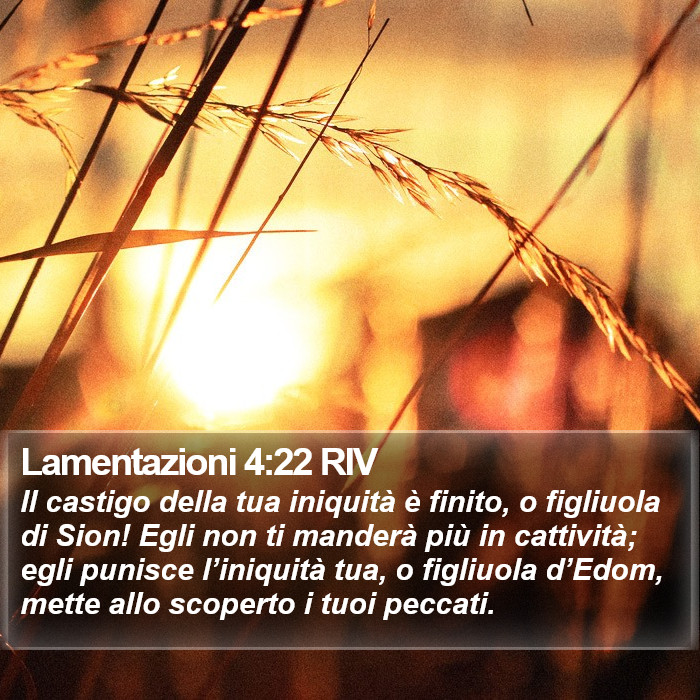 Lamentazioni 4:22 RIV Bible Study