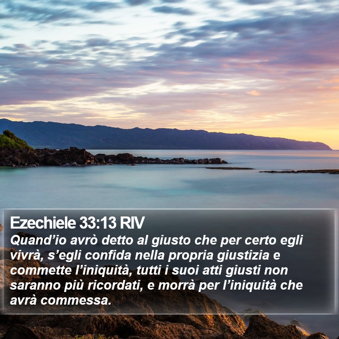 Ezechiele 33:13 RIV Bible Study