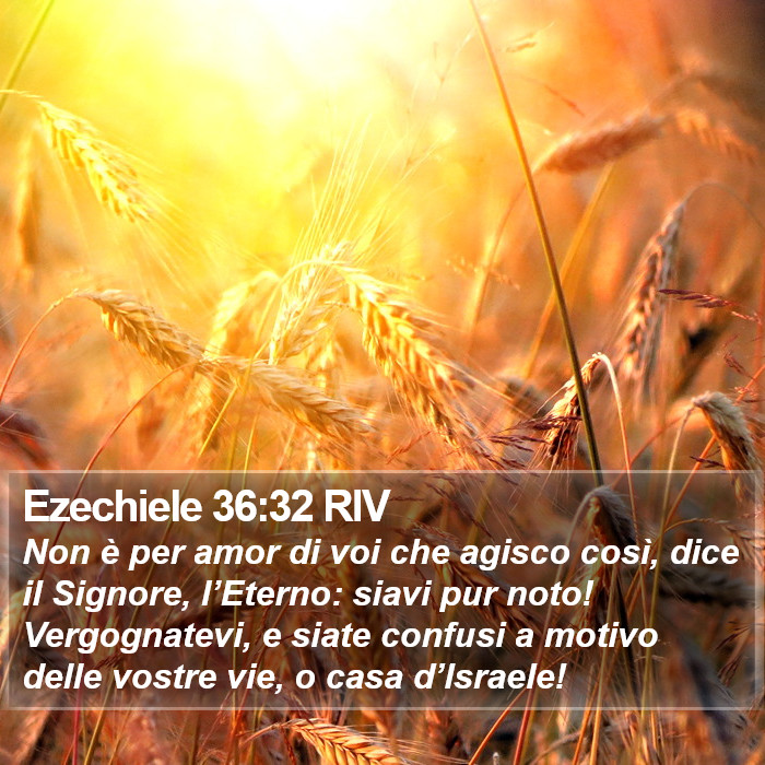 Ezechiele 36:32 RIV Bible Study