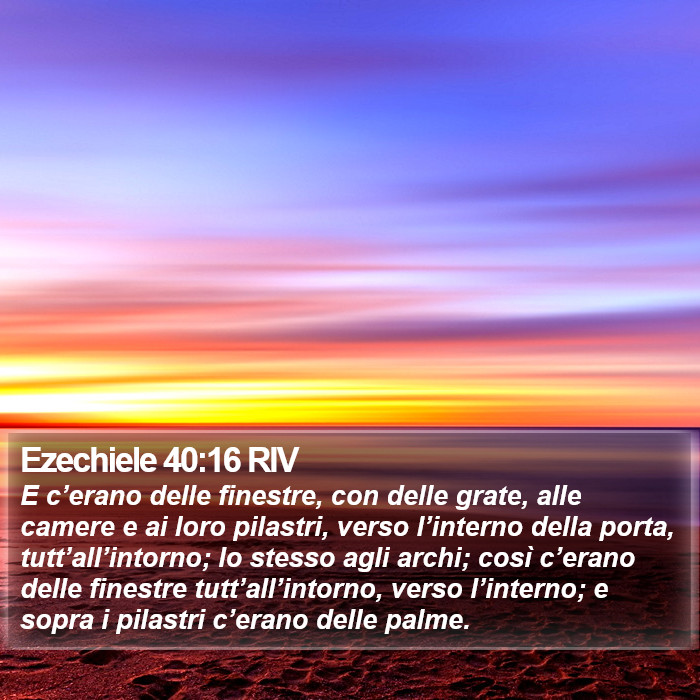 Ezechiele 40:16 RIV Bible Study