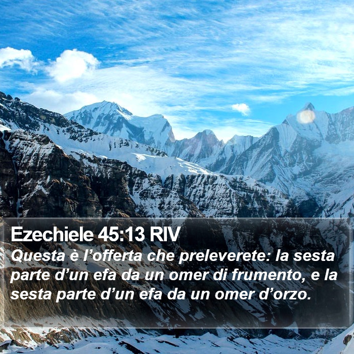 Ezechiele 45:13 RIV Bible Study