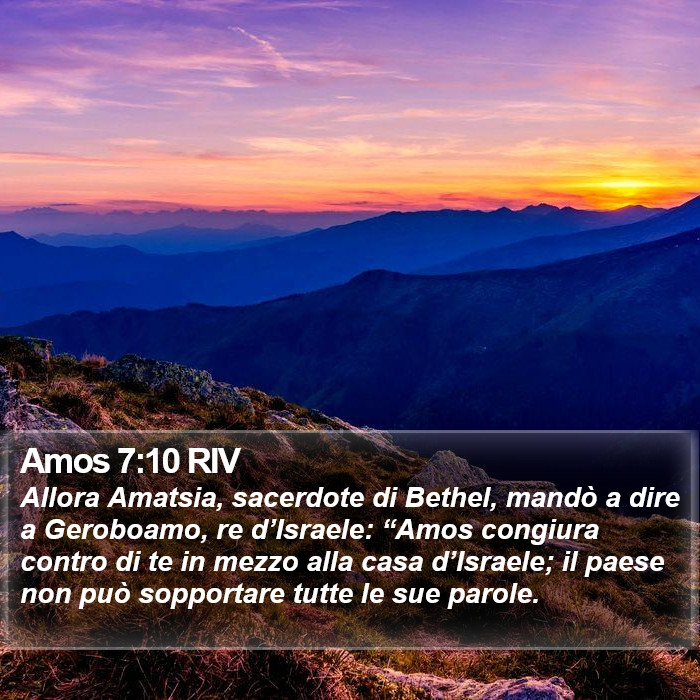 Amos 7:10 RIV Bible Study