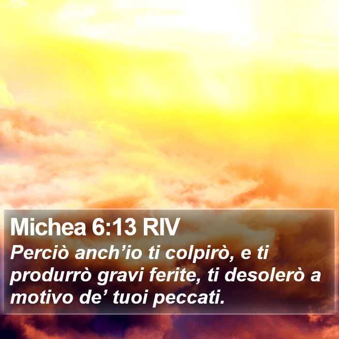 Michea 6:13 RIV Bible Study
