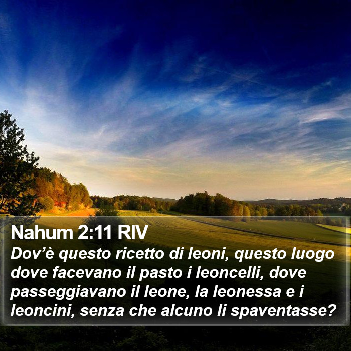 Nahum 2:11 RIV Bible Study