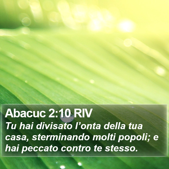 Abacuc 2:10 RIV Bible Study
