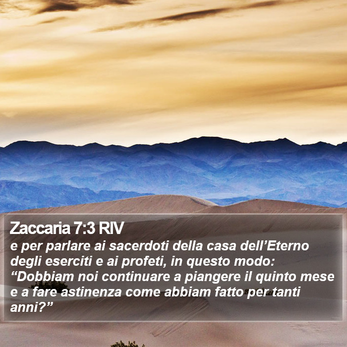 Zaccaria 7:3 RIV Bible Study